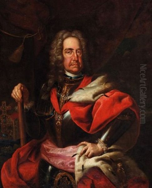 Portrait De L'empereur Charles Vi Oil Painting by Martin van Meytens the Younger