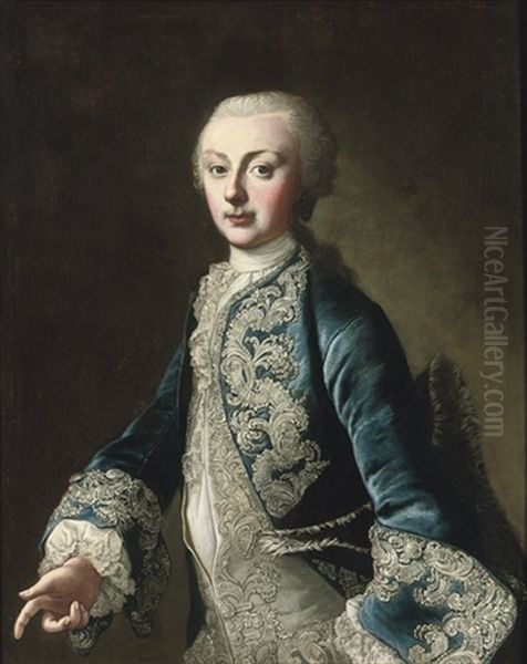 Portrait Of A Gentleman (gotthelf Adolph Count Von Hoijm?) Oil Painting by Martin van Meytens the Younger