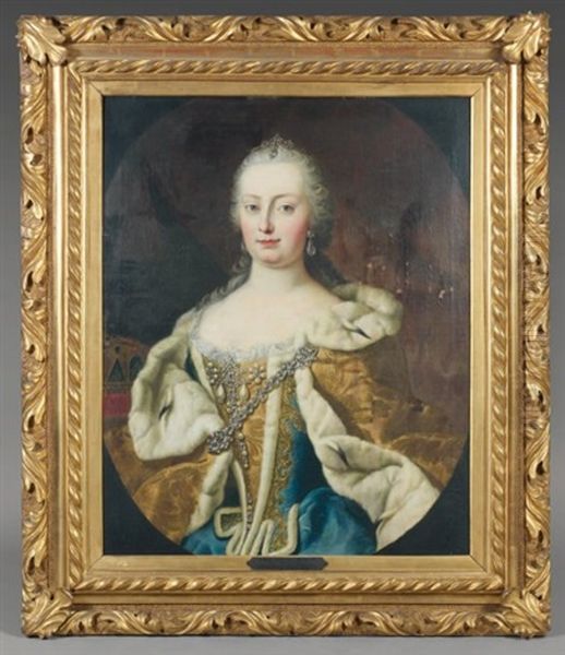 Portrait De L'imperatrice Marie-therese Oil Painting by Martin van Meytens the Younger