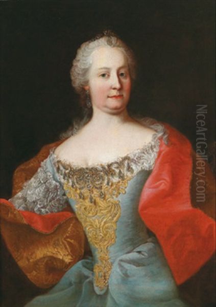 Halbfigurenportrat Der Kaiserin Maria Theresia Oil Painting by Martin van Meytens the Younger