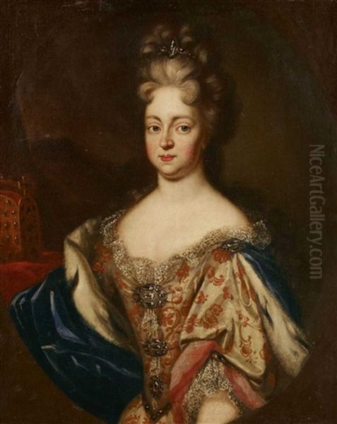 Elisabeth Christine Von Braunschweig-wolfenbuttel, Gemahlin Kaiser Karls Vi. Oil Painting by Martin van Meytens the Younger