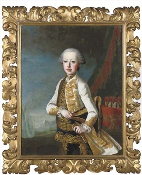 Portrait Of Emperor Leopold Ii, Three-quarter-length, In Formal Dress Oil Painting by Martin van Meytens the Younger