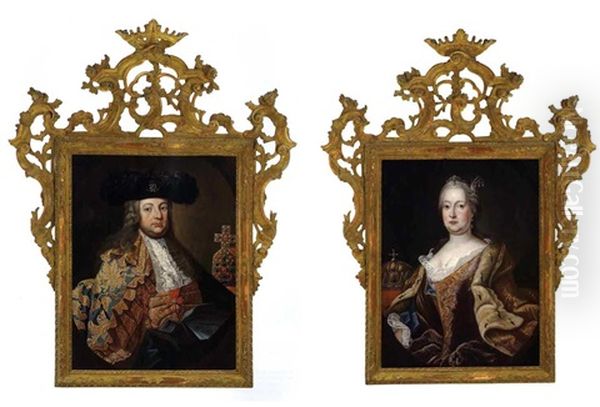 Kaiser Franz I. Stephan (+ Kaiserin Maria Theresia; Pair) by Martin van Meytens the Younger