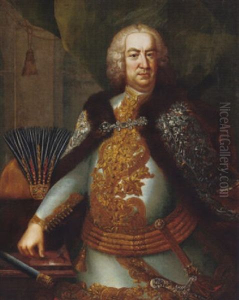 Portrait Of Count Ferenc Esterhazy, Chancellor Of Hungary And Ban Of Croatia Oil Painting by Martin van Meytens the Younger