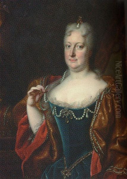 Portrait Of Elizabeth De Brunswick, Empress Of Germany Oil Painting by Martin van Meytens the Younger