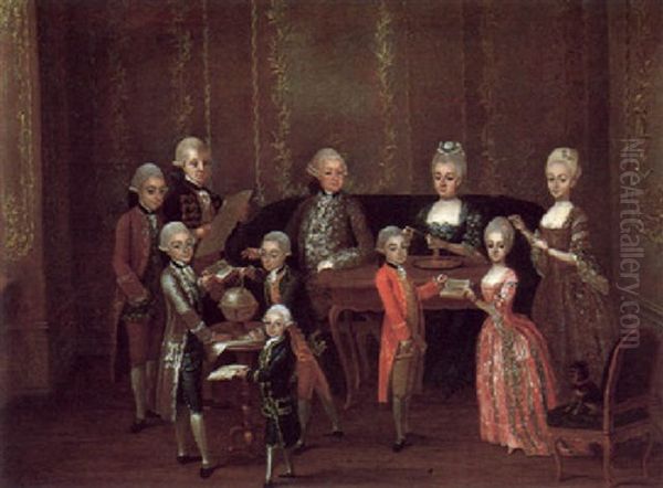 Bildnis Einer Vornehmen Wiener Familie Oil Painting by Martin van Meytens the Younger