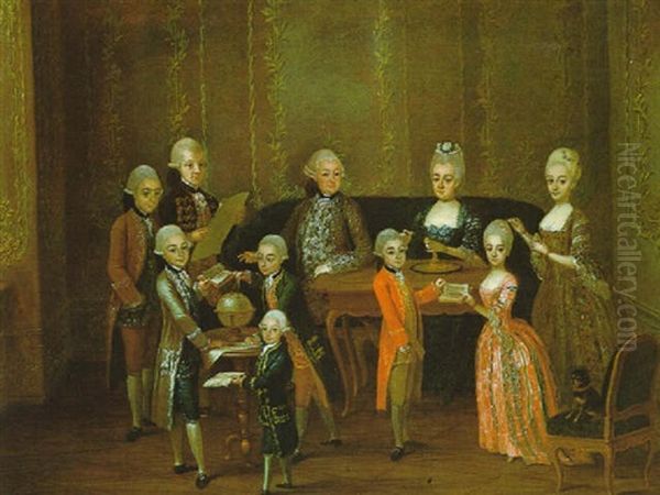 Bildnis Einer Vornehmen Wiener Familie Oil Painting by Martin van Meytens the Younger