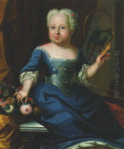 Portrait Of A Young Noble Girl Oil Painting by Martin van Meytens the Younger