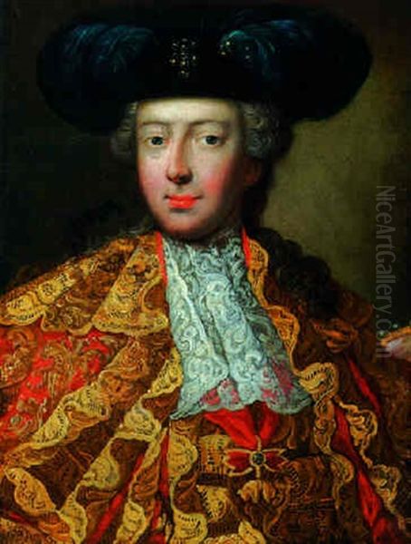 Portrait Of Charles Vi, Emperor Of Germany, In Ceremonial Robes With The Order Of The Golden Fleece Oil Painting by Martin van Meytens the Younger