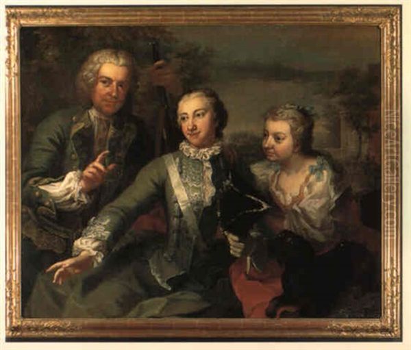 Tessinka Familjetavlan Med Greve Carl Gustaf, Grevinnan Ulla. . . Oil Painting by Martin van Meytens the Younger