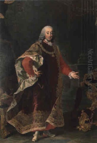 Graf Friedrich Wilhelm Haugwitz (1702-1765) Oil Painting by Martin van Meytens the Younger