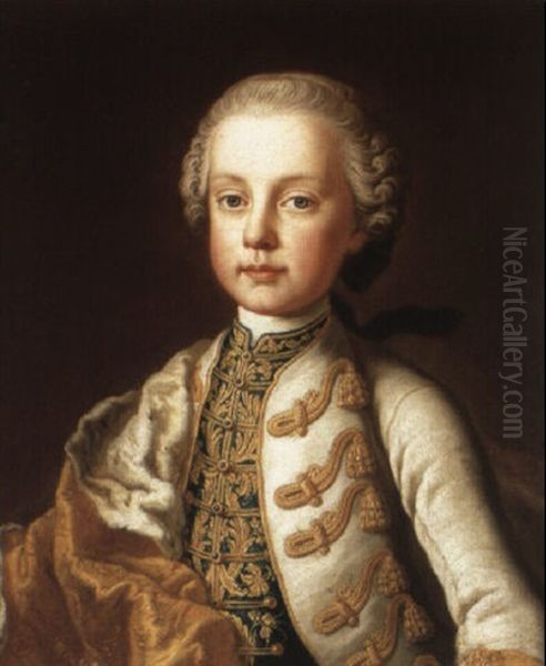 Portrait Of A Young Boy Oil Painting by Martin van Meytens the Younger