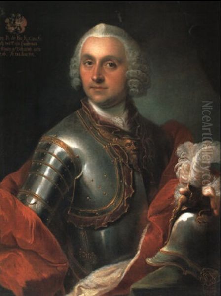 Bildnis Des Kaiserlichen Kammerrate... Franz B. De Fin, Geb.1716 Oil Painting by Martin van Meytens the Younger