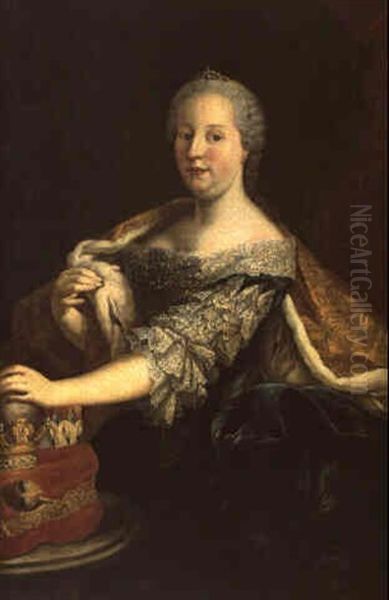 Portrait De L'imperatrice Marie-therese D'autriche Oil Painting by Martin van Meytens the Younger