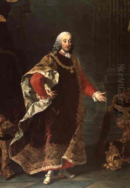 Franz Graf Esterh Zy Im Ornat Des Ordens Vom Goldenen Vlies Oil Painting by Martin van Meytens the Younger