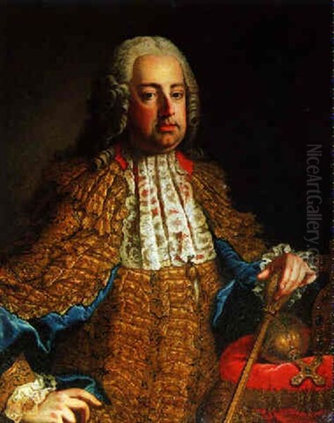 Kaiser Franz I. Stefan, Gemahl Der Kaiserin Maria Theresia, Mit Den Reichsinsignien Oil Painting by Martin van Meytens the Younger