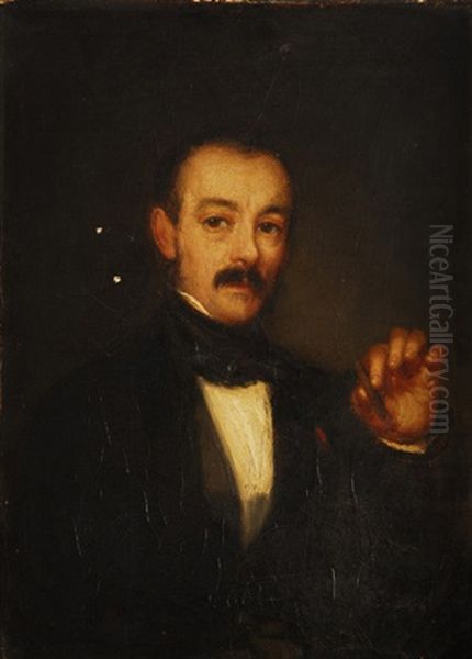 Hombre Con Habano Oil Painting by Pierre Toussaint Frederic Mialhe