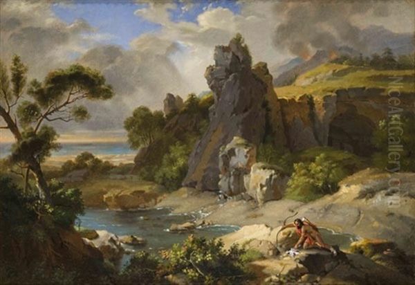 Filottete Abbandonato Sull'isola Di Lemno Oil Painting by Achille Etna Michallon