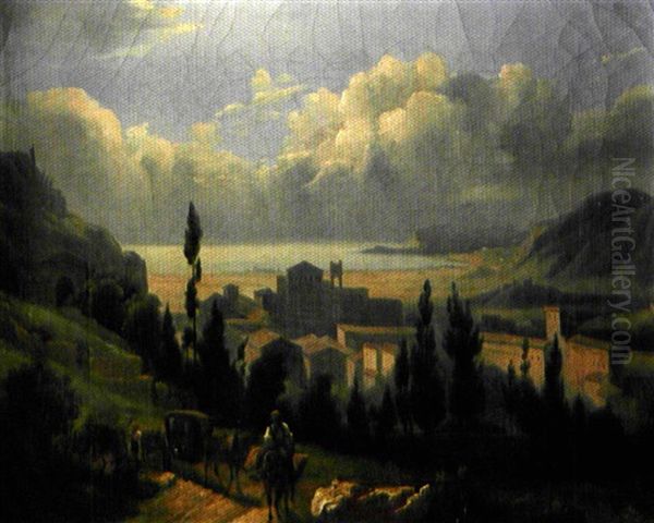 Paysage D'italie Oil Painting by Achille Etna Michallon