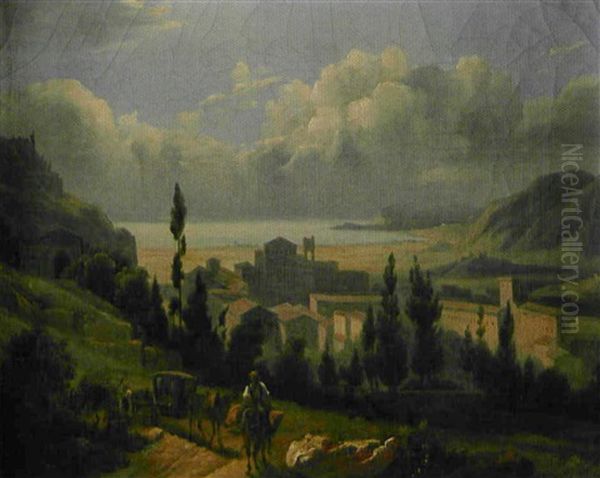 Paysage D'italie Oil Painting by Achille Etna Michallon