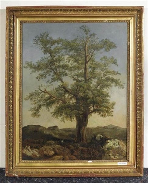 Baum In Landschaft Oil Painting by Achille Etna Michallon