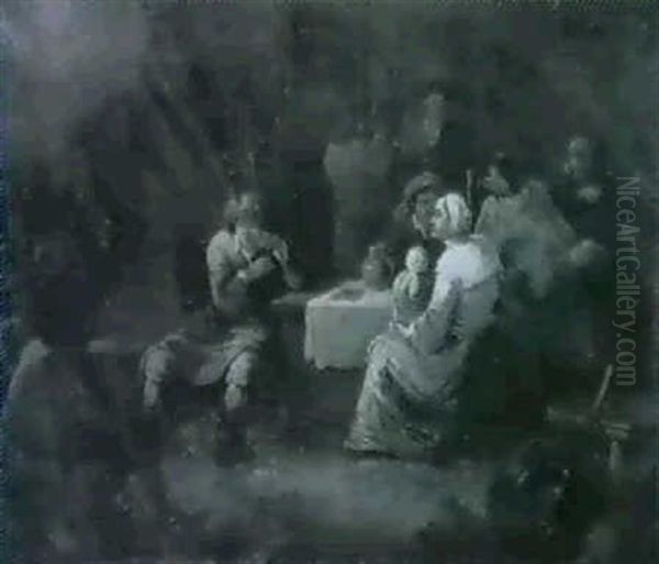 Scene De Cabaret Oil Painting by Theobald Michau