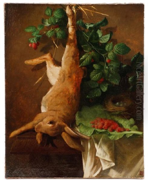 Natura Morta De Lapin Oil Painting by Hippolyte Michaud