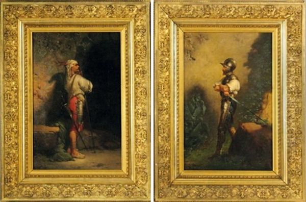 Spadassins (pair) Oil Painting by Ernest Barthelemy Michel