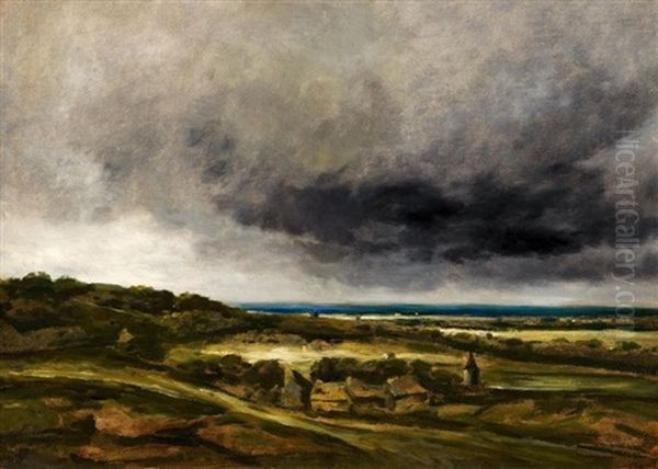 Kustenlandschaft Bei Gewitter Oil Painting by Georges Michel