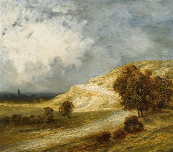 Weite Landschaft Unter Gewitterhimmel Oil Painting by Georges Michel