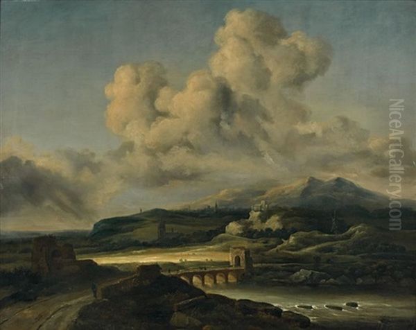 Le Coup De Soleil, D'apres Jacob Van Ruysdael Oil Painting by Georges Michel