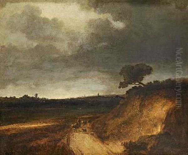 Hirtin Auf Dem Heimweg Oil Painting by Georges Michel