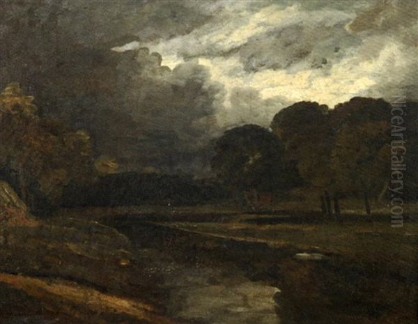 Chemin Sous Ciel D'orage Oil Painting by Georges Michel