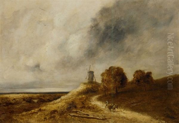 Moulin Dans Un Paysage Oil Painting by Georges Michel