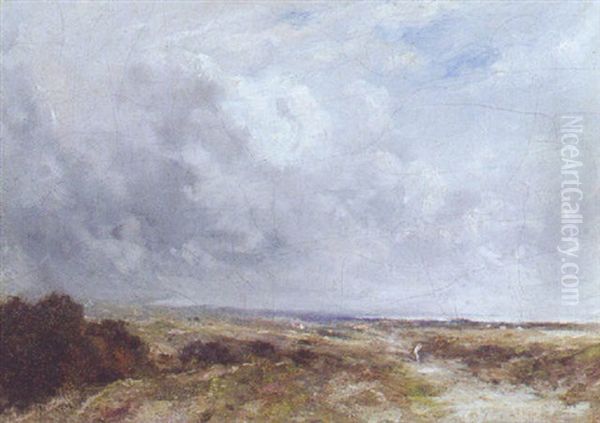 A Figure In An Extensive Landscape Oil Painting by Georges Michel