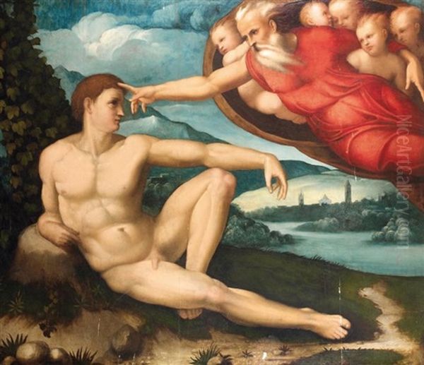 La Creation Du Monde Oil Painting by  Michelangelo