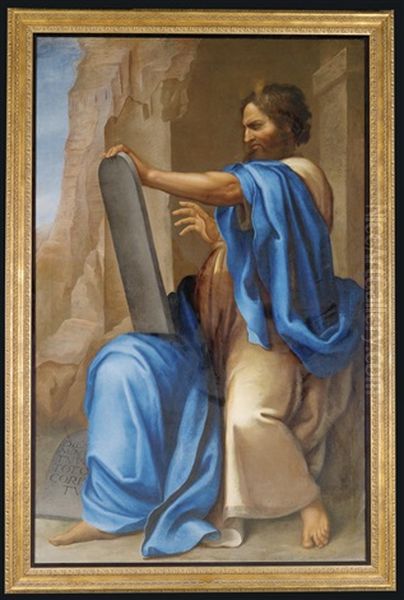 Moses Mit Den Gesetzestafeln Oil Painting by  Michelangelo