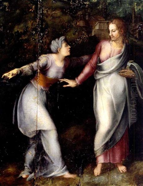 Noli Me Tangere Oil Painting by  Michelangelo