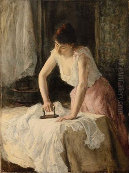 La Repasseuse Oil Painting by Henri Michel-Levy