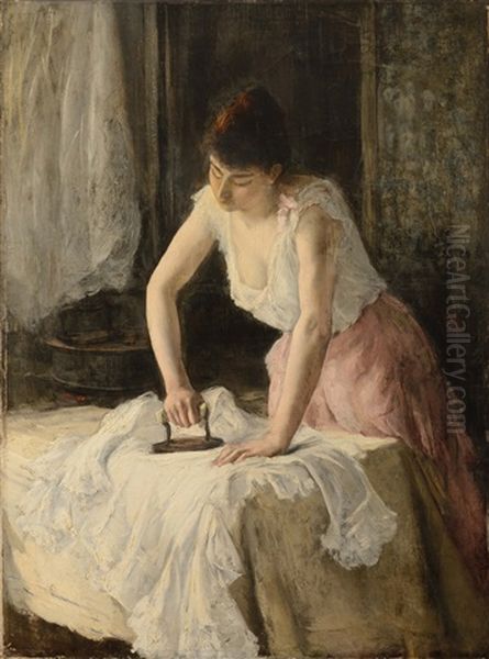 La Repasseuse Oil Painting by Henri Michel-Levy