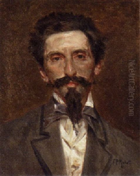 Portrait Of Don Beniamino Rotundo Oil Painting by Francesco Paolo Michetti