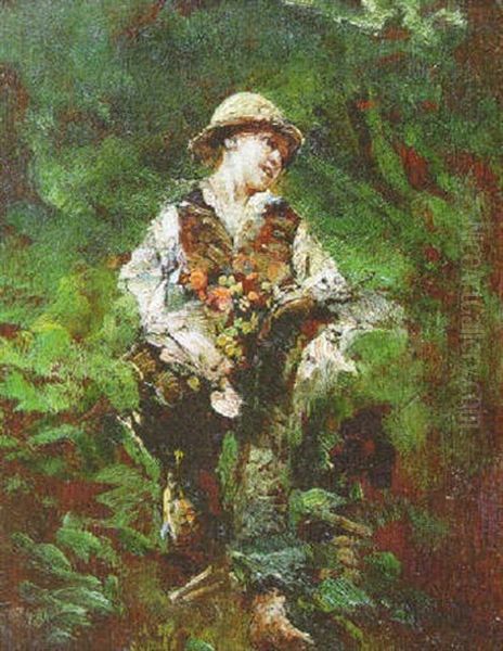 Nino Campesino Oil Painting by Francesco Paolo Michetti