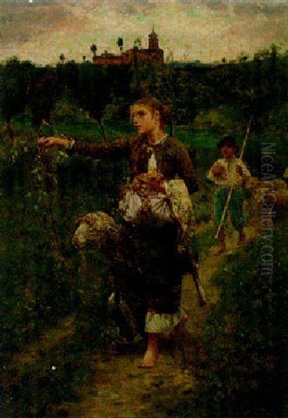 The Way Home Oil Painting by Francesco Paolo Michetti