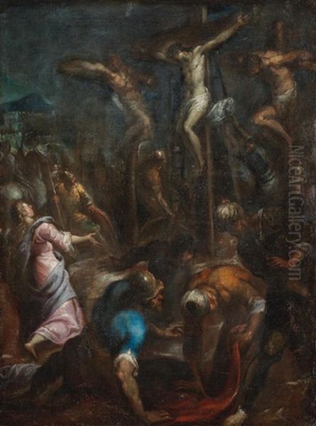 The Crucifixion Oil Painting by Andrea (Andrea Vicentino) Michieli