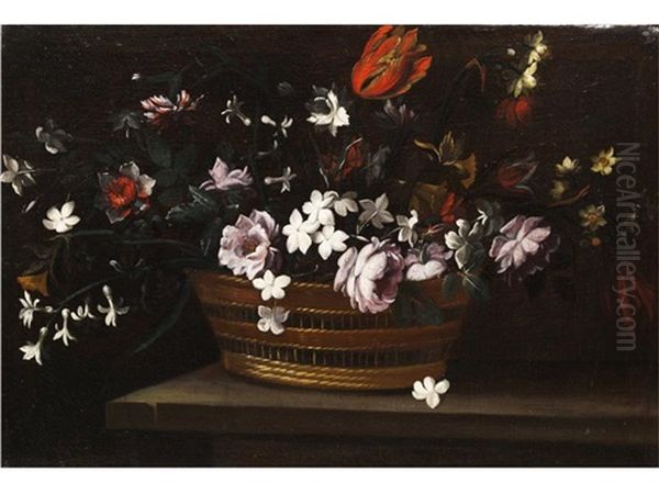 Blumenstilleben Oil Painting by Andrea (Andrea Vicentino) Michieli