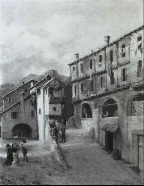 Scorcio Di Paese Oil Painting by Pietro Michis