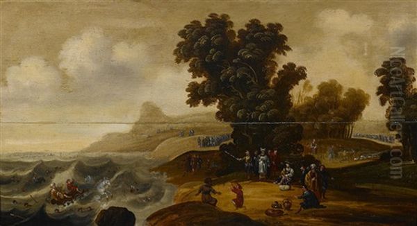 An Extensive Landscape With Figures Oil Painting by Jan Christiansz Micker