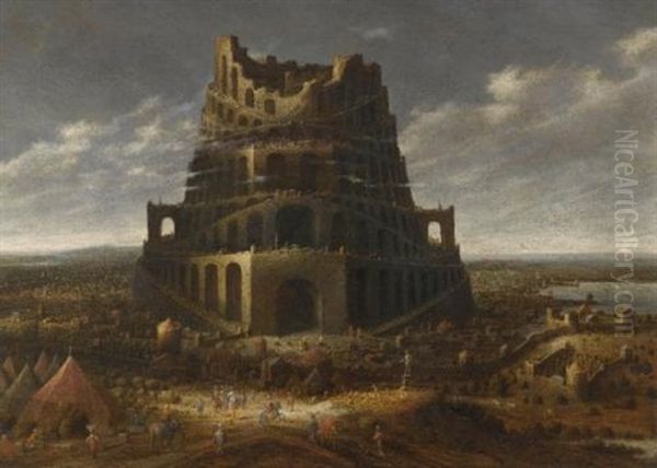 The Tower Of Babel Oil Painting by Jan Christiansz Micker