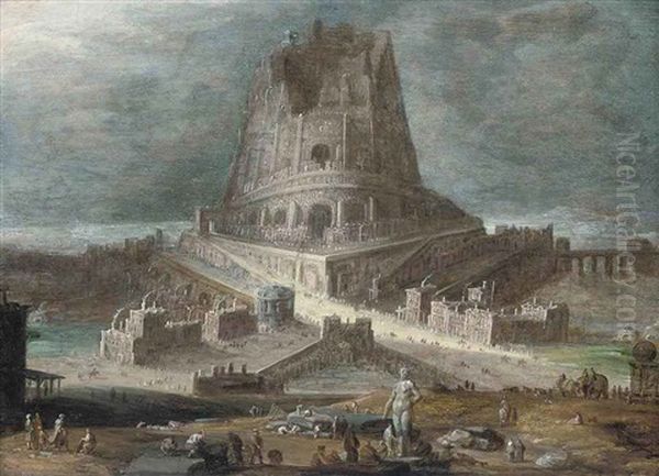 The Tower Of Babel Oil Painting by Jan Christiansz Micker