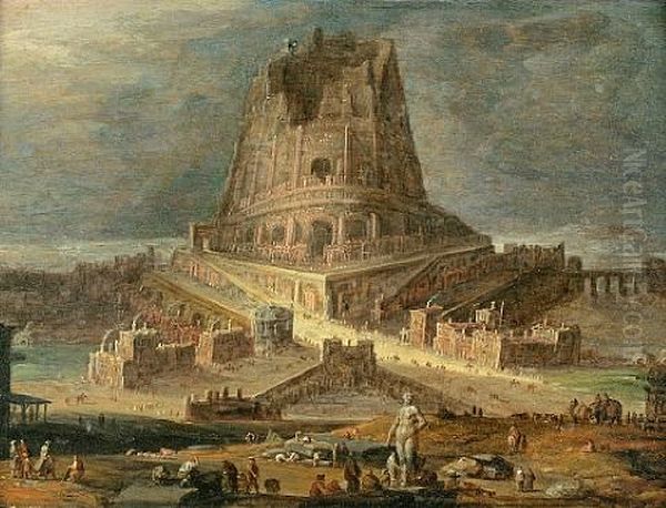 The Tower Of Babel Oil Painting by Jan Christiansz Micker